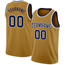 Charger l'image dans la galerie, Custom Old Gold Navy-White Authentic Basketball Jersey