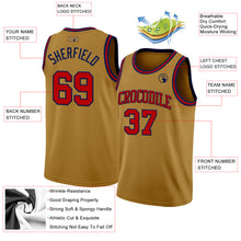 Charger l'image dans la galerie, Custom Old Gold Red-Navy Authentic Basketball Jersey