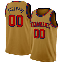 Charger l'image dans la galerie, Custom Old Gold Red-Navy Authentic Basketball Jersey
