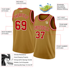 Charger l'image dans la galerie, Custom Old Gold Red-White Authentic Basketball Jersey