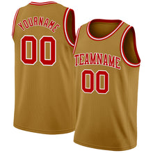 Charger l'image dans la galerie, Custom Old Gold Red-White Authentic Basketball Jersey