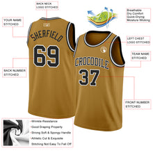Загрузить изображение в средство просмотра галереи, Custom Old Gold Black-White Authentic Basketball Jersey