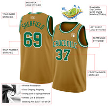 Charger l'image dans la galerie, Custom Old Gold Kelly Green-White Authentic Basketball Jersey