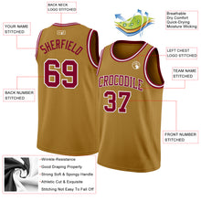 Charger l'image dans la galerie, Custom Old Gold Maroon-White Authentic Basketball Jersey