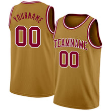 Charger l'image dans la galerie, Custom Old Gold Maroon-White Authentic Basketball Jersey