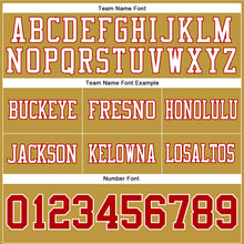 Load image into Gallery viewer, Custom Old Gold Red-White Authentic Football Jersey
