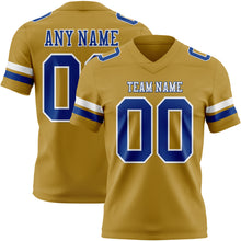 Load image into Gallery viewer, Custom Old Gold Royal-White Authentic Football Jersey