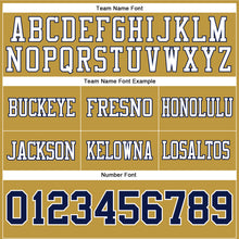 Load image into Gallery viewer, Custom Old Gold Navy-White Authentic Football Jersey