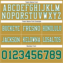 Load image into Gallery viewer, Custom Old Gold Kelly Green-White Authentic Football Jersey