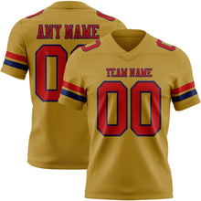 Load image into Gallery viewer, Custom Old Gold Red-Navy Authentic Football Jersey