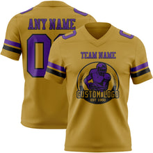 Load image into Gallery viewer, Custom Old Gold Purple-Black Authentic Football Jersey