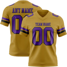 Load image into Gallery viewer, Custom Old Gold Purple-Black Authentic Football Jersey