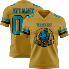 Laden Sie das Bild in den Galerie-Viewer, Custom Old Gold Teal-Black Authentic Football Jersey