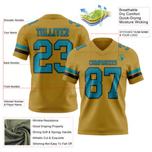 Laden Sie das Bild in den Galerie-Viewer, Custom Old Gold Teal-Black Authentic Football Jersey