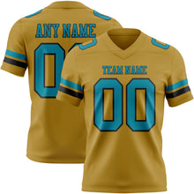 Laden Sie das Bild in den Galerie-Viewer, Custom Old Gold Teal-Black Authentic Football Jersey