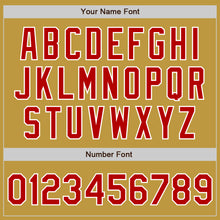 Laden Sie das Bild in den Galerie-Viewer, Custom Stitched Old Gold Red-White Baseball Pullover Sweatshirt Hoodie