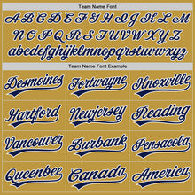 Load image into Gallery viewer, Custom Stitched Old Gold Navy-White Baseball Pullover Sweatshirt Hoodie