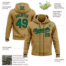 Load image into Gallery viewer, Custom Stitched Old Gold Kelly Green-Black Baseball Pullover Sweatshirt Hoodie