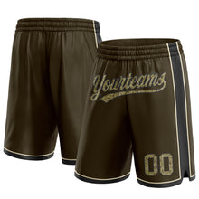 Charger l'image dans la galerie, Custom Olive Camo Cream-Black Authentic Salute To Service Basketball Shorts