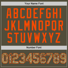 Load image into Gallery viewer, Custom Olive Camo-Orange Mesh Authentic Throwback Salute To Service Baseball Jersey