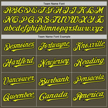 Load image into Gallery viewer, Custom Olive Neon Yellow-Black Mesh Authentic Throwback Salute To Service Baseball Jersey