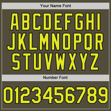 Load image into Gallery viewer, Custom Olive Neon Yellow-Black Mesh Authentic Throwback Salute To Service Baseball Jersey