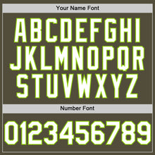 Load image into Gallery viewer, Custom Olive White-Neon Green Mesh Authentic Throwback Salute To Service Baseball Jersey