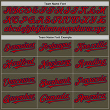 Load image into Gallery viewer, Custom Olive Red-Navy Mesh Authentic Throwback Salute To Service Baseball Jersey