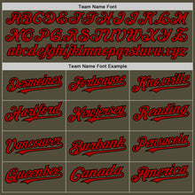 Load image into Gallery viewer, Custom Olive Red-Black Mesh Authentic Throwback Salute To Service Baseball Jersey