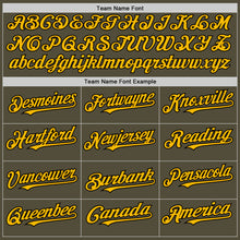 Load image into Gallery viewer, Custom Olive Black-Gold Mesh Authentic Throwback Salute To Service Baseball Jersey