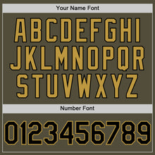 Load image into Gallery viewer, Custom Olive Black-Old Gold Mesh Authentic Throwback Salute To Service Baseball Jersey