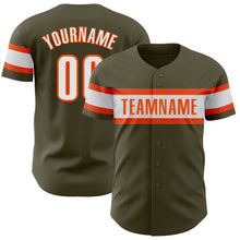 Загрузить изображение в средство просмотра галереи, Custom Olive White-Orange Authentic Salute To Service Baseball Jersey