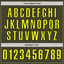 Load image into Gallery viewer, Custom Olive Neon Yellow-Black Authentic Salute To Service Baseball Jersey