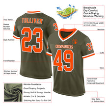 Laden Sie das Bild in den Galerie-Viewer, Custom Olive Orange-White Mesh Authentic Throwback Salute To Service Football Jersey