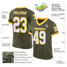 Charger l'image dans la galerie, Custom Olive White-Gold Mesh Authentic Throwback Salute To Service Football Jersey