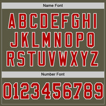 Load image into Gallery viewer, Custom Olive Red-White Mesh Authentic Throwback Salute To Service Football Jersey