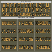 Load image into Gallery viewer, Custom Olive Old Gold-Black Mesh Authentic Throwback Salute To Service Football Jersey