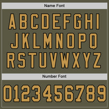 Load image into Gallery viewer, Custom Olive Old Gold-Black Mesh Authentic Throwback Salute To Service Football Jersey