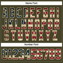 Load image into Gallery viewer, Custom Olive Vintage USA Flag Cream-Black Salute To Service Hockey Lace Neck Jersey