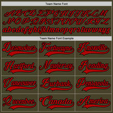 Load image into Gallery viewer, Custom Olive Red-Black Salute To Service Hockey Lace Neck Jersey