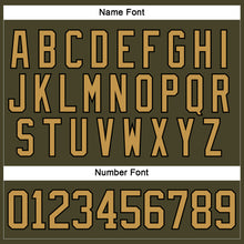 Load image into Gallery viewer, Custom Olive Old Gold-Black Salute To Service Hockey Lace Neck Jersey