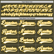 Load image into Gallery viewer, Custom Olive White-Gold Salute To Service Hockey Lace Neck Jersey