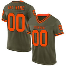 Загрузить изображение в средство просмотра галереи, Custom Olive Orange-Black Mesh Authentic Throwback Salute To Service Football Jersey