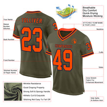 Загрузить изображение в средство просмотра галереи, Custom Olive Orange-Navy Mesh Authentic Throwback Salute To Service Football Jersey