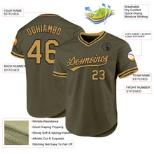 Загрузить изображение в средство просмотра галереи, Custom Olive Old Gold-Black Authentic Throwback Salute To Service Baseball Jersey