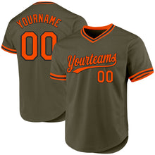 Загрузить изображение в средство просмотра галереи, Custom Olive Orange-Black Authentic Throwback Salute To Service Baseball Jersey