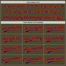 Загрузить изображение в средство просмотра галереи, Custom Olive Navy-Orange Authentic Throwback Salute To Service Baseball Jersey