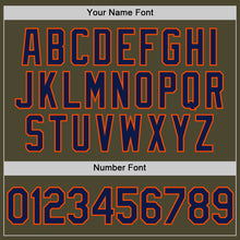 Загрузить изображение в средство просмотра галереи, Custom Olive Navy-Orange Authentic Throwback Salute To Service Baseball Jersey