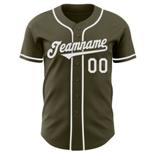 Load image into Gallery viewer, Custom Olive White Authentic Salute To Service Baseball Jersey