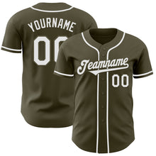 Load image into Gallery viewer, Custom Olive White Authentic Salute To Service Baseball Jersey